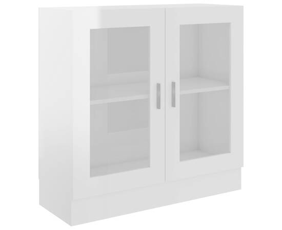 Dulap cu vitrină, alb extralucios, 82,5 x 30,5 x 80 cm, pal, 2 image