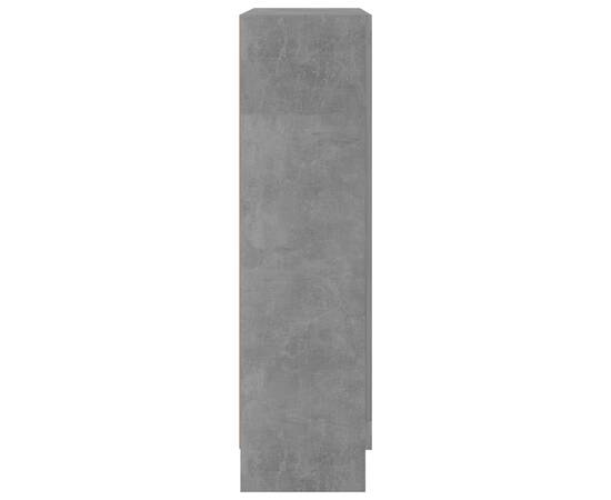 Dulap cu vitrină, gri beton, 82,5 x 30,5 x 115 cm, pal, 7 image