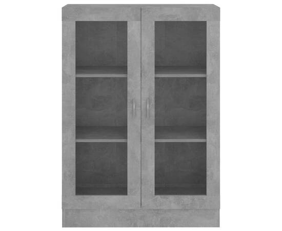 Dulap cu vitrină, gri beton, 82,5 x 30,5 x 115 cm, pal, 6 image