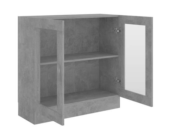 Dulap cu vitrină, gri beton, 82,5 x 30,5 x 80 cm, pal, 5 image