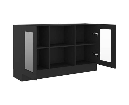 Dulap cu vitrină, negru, 120 x 30,5 x 70 cm, pal, 5 image