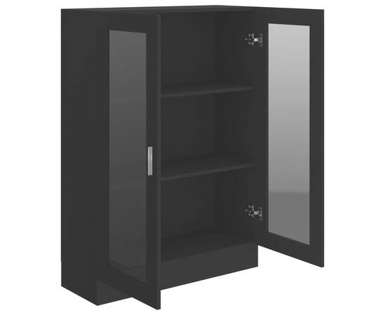 Dulap cu vitrină, negru, 82,5 x 30,5 x 115 cm, pal, 5 image