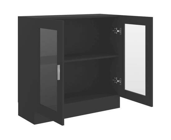 Dulap cu vitrină, negru, 82,5 x 30,5 x 80 cm, pal, 5 image