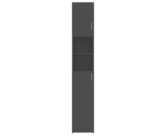 Dulap de baie, negru, 32x25,5x190 cm, pal, 7 image