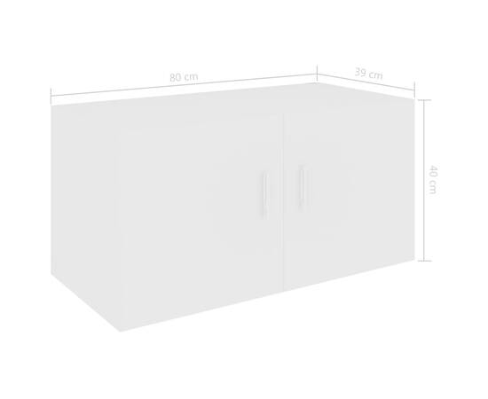 Dulap montat pe perete, alb, 80x39x40 cm, pal, 8 image