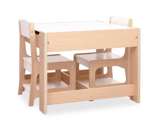 Masă pentru copii cu 2 scaune, mdf, 4 image