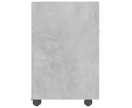 Dulap lateral cu roți, gri beton, 33x38x60 cm, pal, 5 image