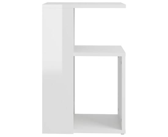 Masă laterală, alb lucios, 36x30x56 cm, pal, 4 image