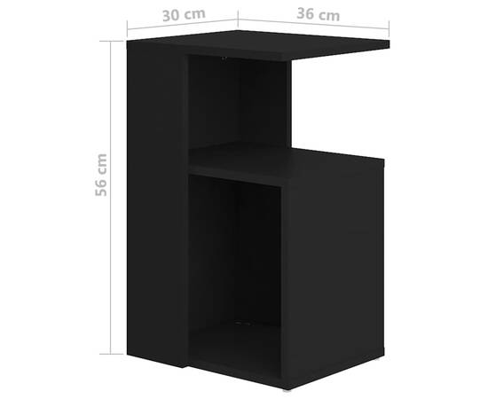 Masă laterală, negru, 36x30x56 cm, pal, 6 image