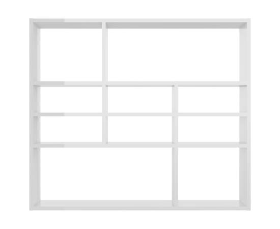 Raft de perete, alb extralucios, 90x16x78 cm, pal, 4 image