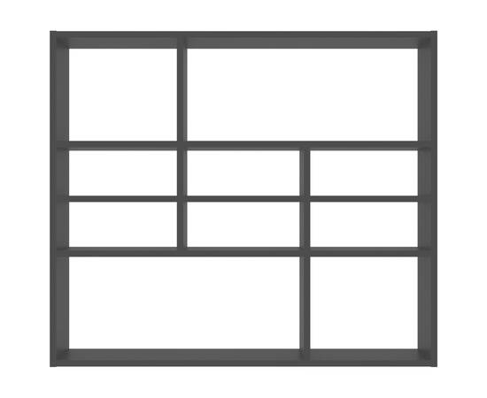 Raft de perete, negru, 90x16x78 cm, pal, 4 image