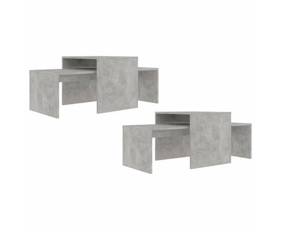 Set măsuțe de cafea, gri beton, 100x48x40 cm, pal, 5 image