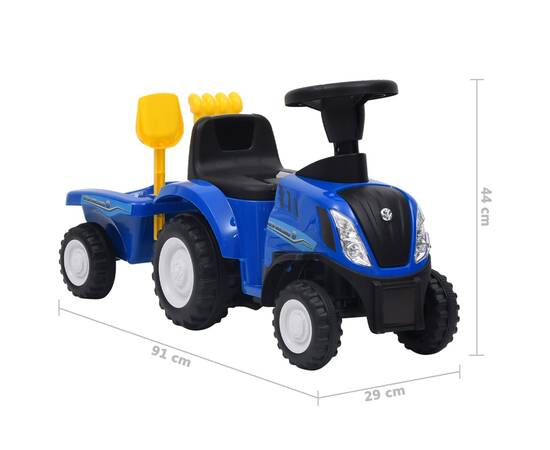 Tractor pentru copii new holland, albastru, 8 image