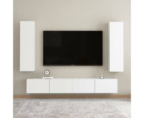 Comodă tv, alb, 30,5x30x110 cm, pal, 7 image