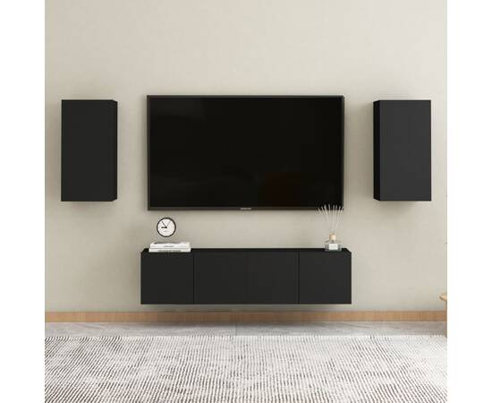 Comodă tv, negru, 30,5x30x60 cm, pal, 7 image