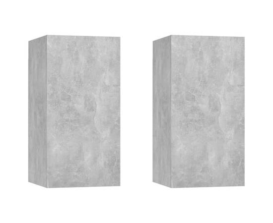 Comode tv, 2 buc., gri beton, 30,5x30x60 cm, pal, 2 image