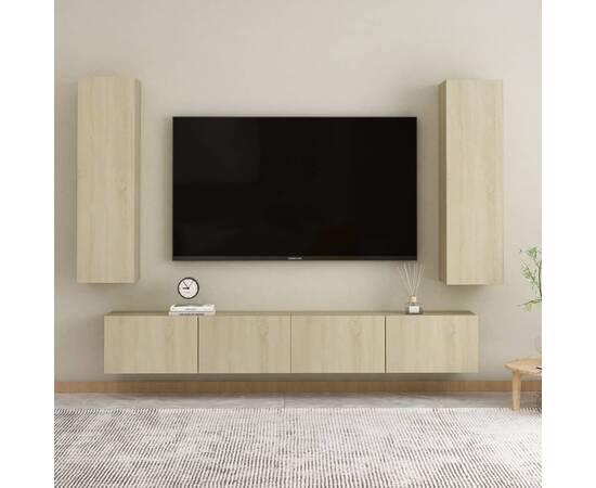 Comode tv, 2 buc., stejar sonoma, 30,5x30x110 cm, pal, 6 image