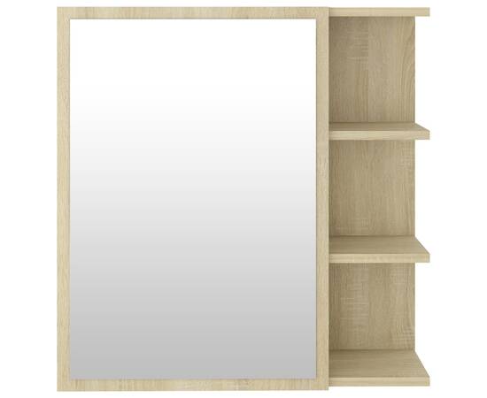 Dulap baie cu oglindă, stejar sonoma, 62,5x20,5x64 cm pal, 8 image