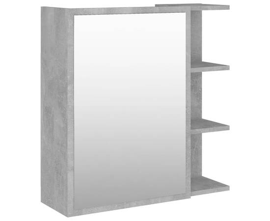 Dulap de baie cu oglindă, gri beton, 62,5 x 20,5 x 64 cm, pal, 2 image
