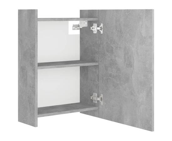 Dulap de baie cu oglindă, gri beton, 62,5 x 20,5 x 64 cm, pal, 8 image