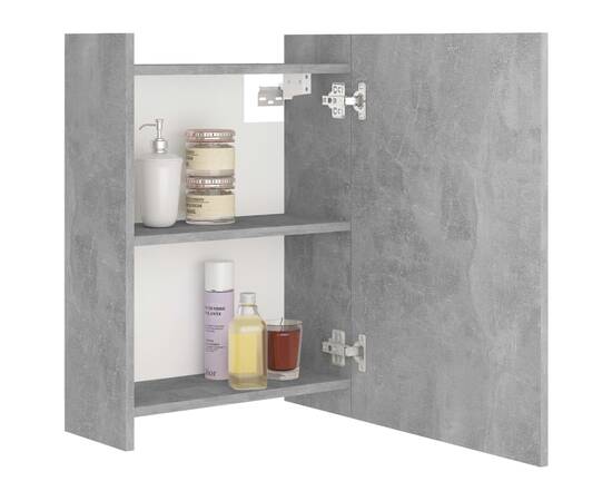 Dulap de baie cu oglindă, gri beton, 62,5 x 20,5 x 64 cm, pal, 4 image