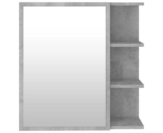 Dulap de baie cu oglindă, gri beton, 62,5 x 20,5 x 64 cm, pal, 7 image