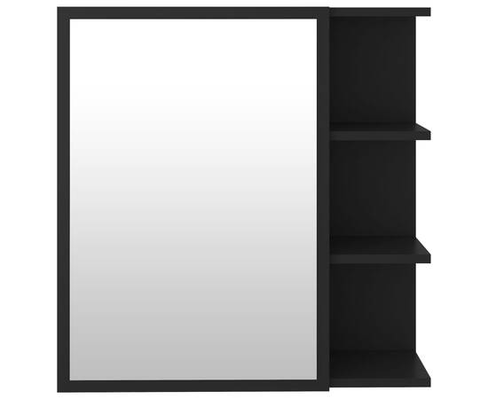 Dulap de baie cu oglindă, negru, 62,5 x 20,5 x 64 cm, pal, 6 image