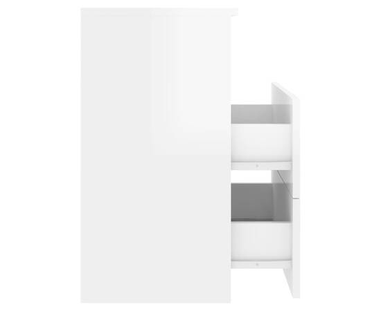Noptieră, alb extralucios, 50x32x60 cm, 7 image