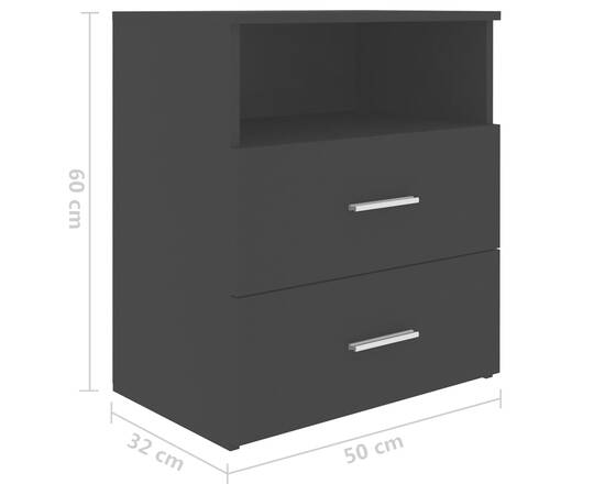 Noptieră, negru, 50x32x60 cm, 8 image