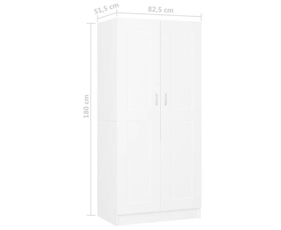 Șifonier, alb, 82,5x51,5x180 cm, pal, 8 image