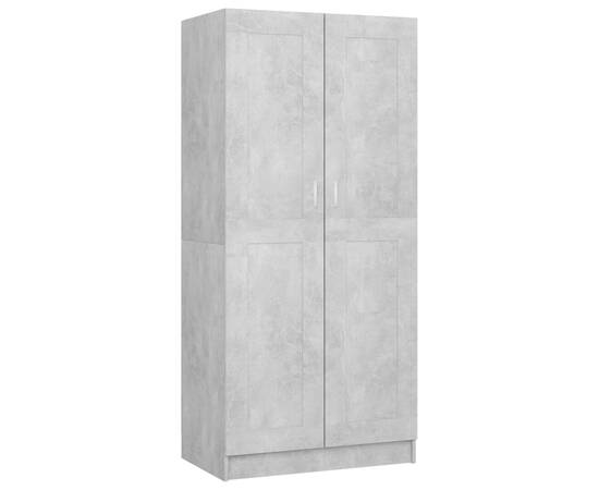 Șifonier, gri beton, 82,5x51,5x180 cm pal, 5 image