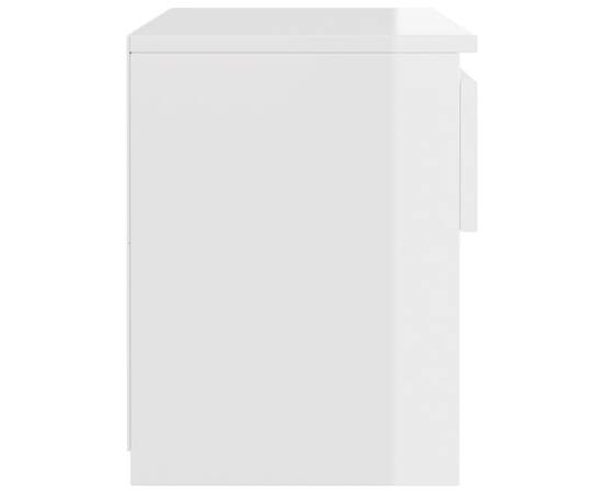 Noptieră, alb extralucios, 40x30x39 cm, pal, 5 image