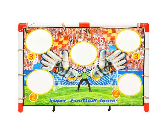 Set poartă de fotbal copii cu perete de poartă 120x51x77,5 cm, 4 image