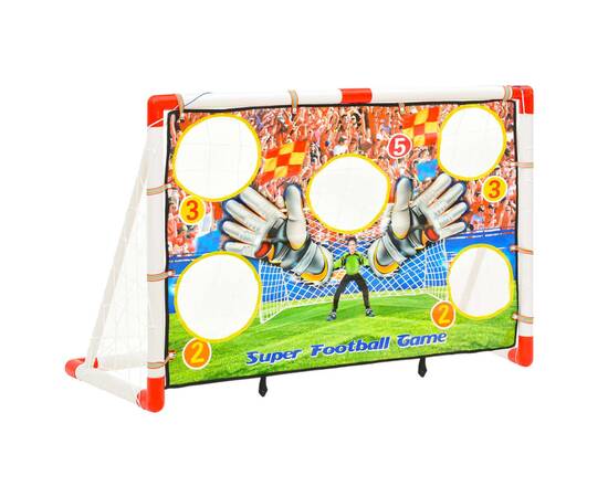 Set poartă de fotbal copii cu perete de poartă 120x51x77,5 cm, 3 image