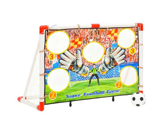 Set poartă de fotbal copii cu perete de poartă 120x51x77,5 cm, 2 image