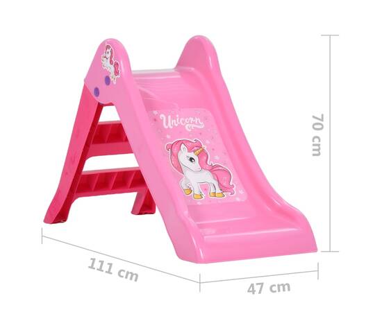Tobogan pentru copii pliabil, roz, 111 cm, 8 image