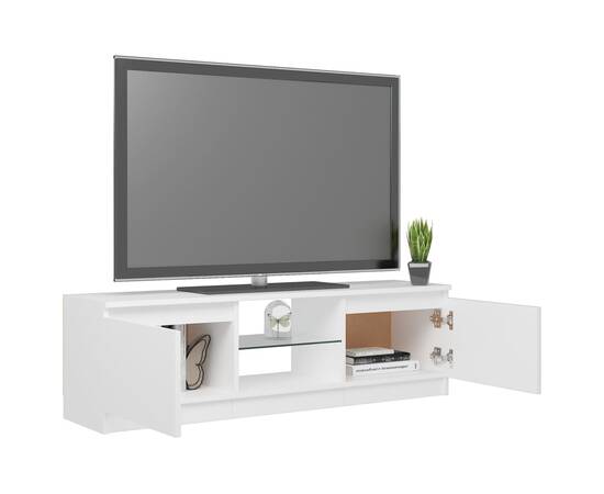 Comodă tv cu lumini led, alb, 120x30x35,5 cm, 6 image
