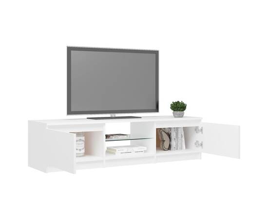 Comodă tv cu lumini led, alb, 140x40x35,5 cm, 3 image