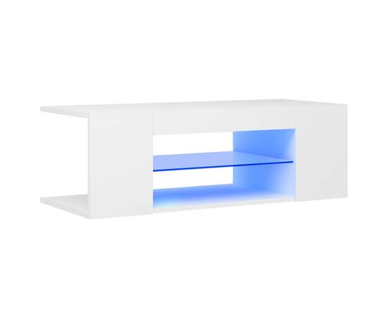 Comodă tv cu lumini led, alb, 90x39x30 cm, 2 image
