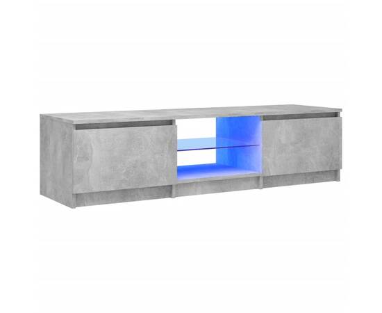 Comodă tv cu lumini led, gri beton, 140x40x35,5 cm, 2 image