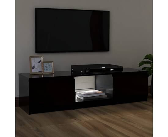 Comodă tv cu lumini led, negru, 120x30x35,5 cm, 5 image