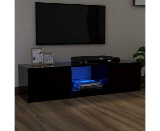 Comodă tv cu lumini led, negru, 140x40x35,5 cm