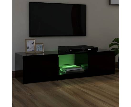 Comodă tv cu lumini led, negru, 140x40x35,5 cm, 4 image