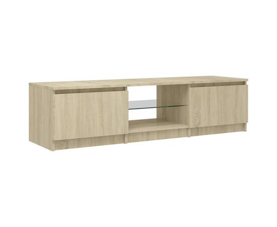 Comodă tv cu lumini led, stejar sonoma, 140x40x35,5 cm, 6 image