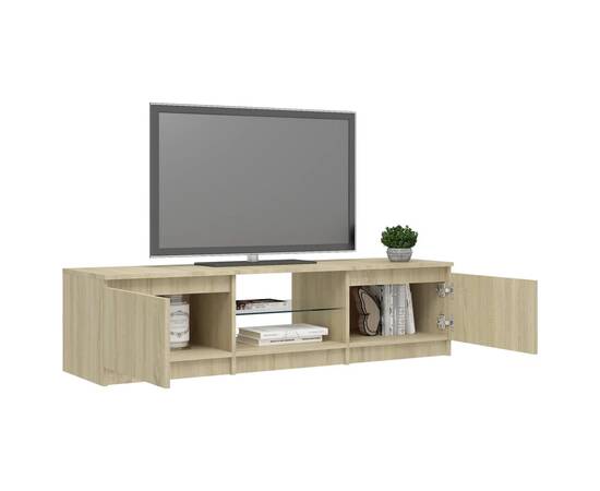 Comodă tv cu lumini led, stejar sonoma, 140x40x35,5 cm, 3 image