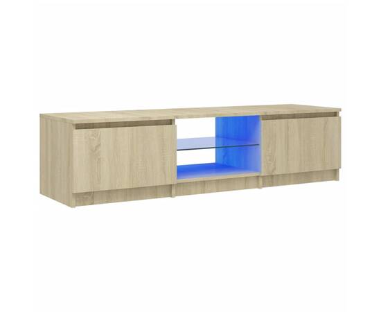 Comodă tv cu lumini led, stejar sonoma, 140x40x35,5 cm, 2 image