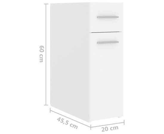 Dulap de farmacie, alb, 20x45,5x60 cm, pal, 8 image