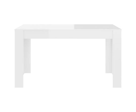 Masă de bucătărie, alb extralucios, 140x74,5x76 cm, pal, 3 image
