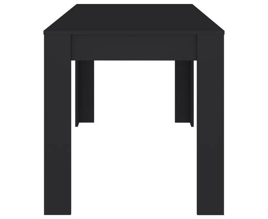 Masă de bucătărie, negru, 140x74,5x76 cm, pal, 4 image