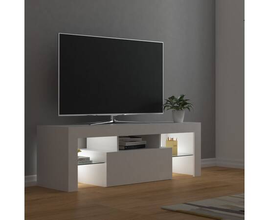 Comodă tv cu lumini led, alb, 120x35x40 cm, 7 image